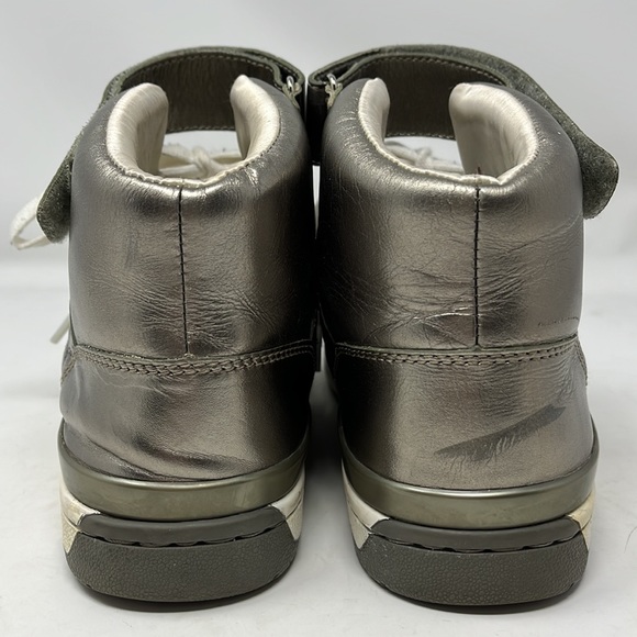 COACH NANETTE METALLIC QUILTED LEATHER C-LOGO VELCRO HIGH TOP SNEAKERS SZ 7.5.. - Picture 6 of 10
